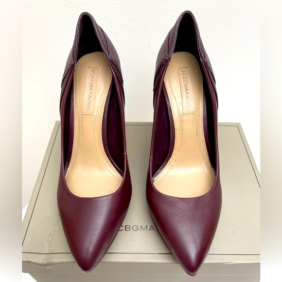 BCBGMAXAZRIA- Donovan Leather Pump, Color- Bordeaux, Size 7, Gently Used - Picture 9 of 12